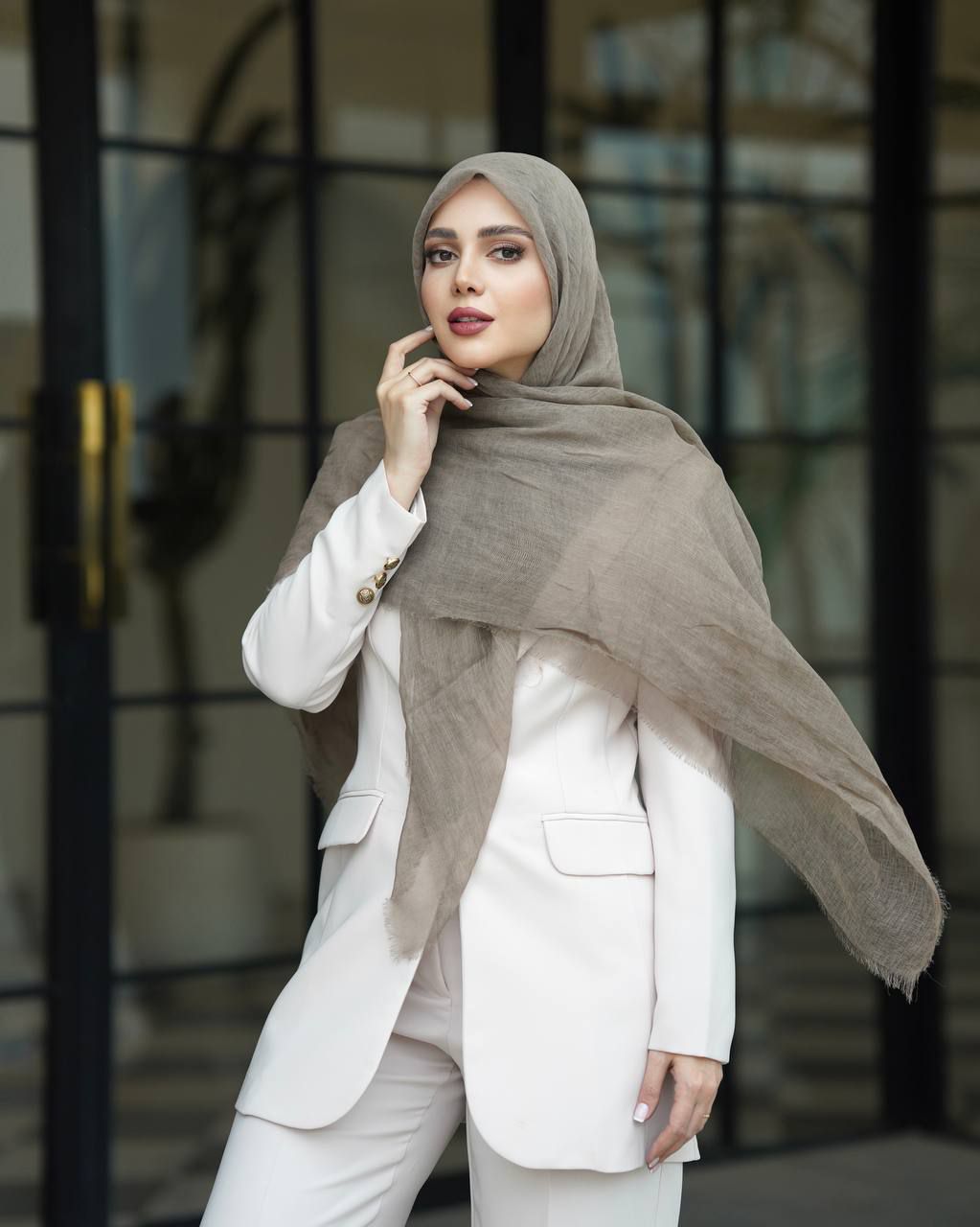روسری نخی حریر کنفی  وارداتی