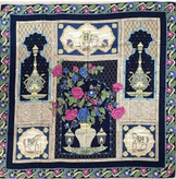 روسری ابریشم ژاکارد وارداتی طرح هرمس سلطنتی