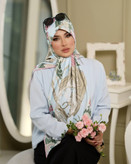 روسری ابریشم ژاکارد وارداتی طرح هرمس سلطنتی