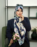 روسری ابریشم ژاکارد وارداتی طرح هرمس سلطنتی