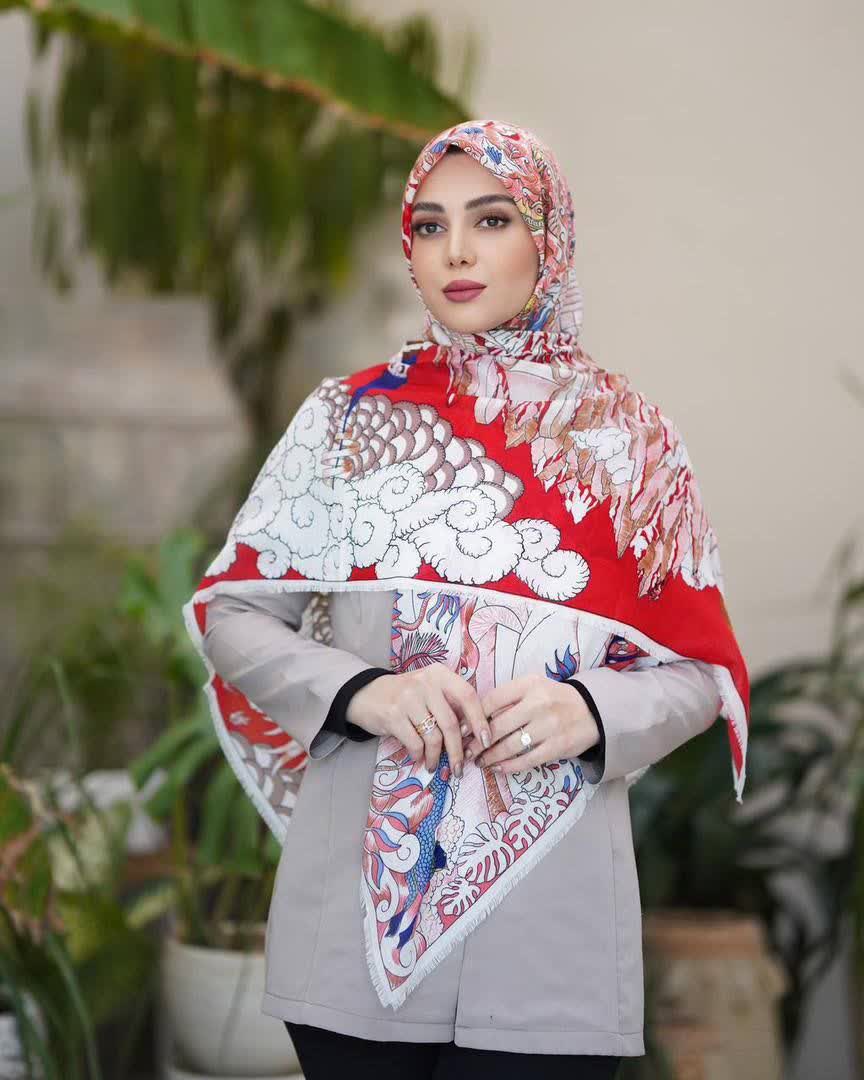 روسری نخ سی اسکارف دور ریش ابروباد