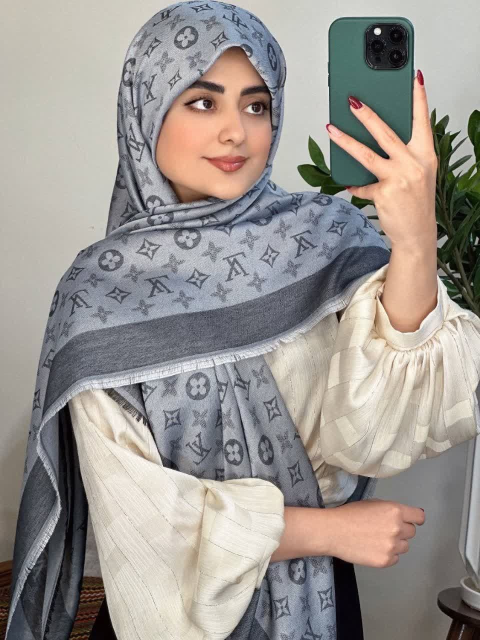 روسری نخی ابريشم ژاکارد